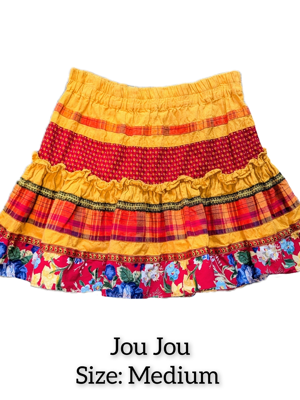 Jou Jou Yellow & Red Boho Skirt